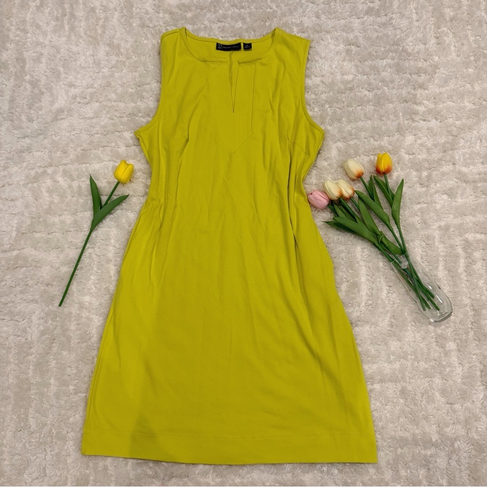New York & Company Vibrant Yellow Midi Dress